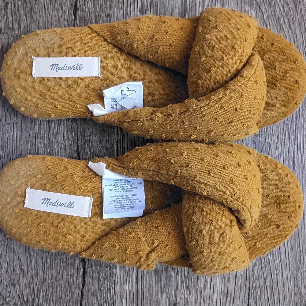 Madewell Mustard Yellow Textured Slippers